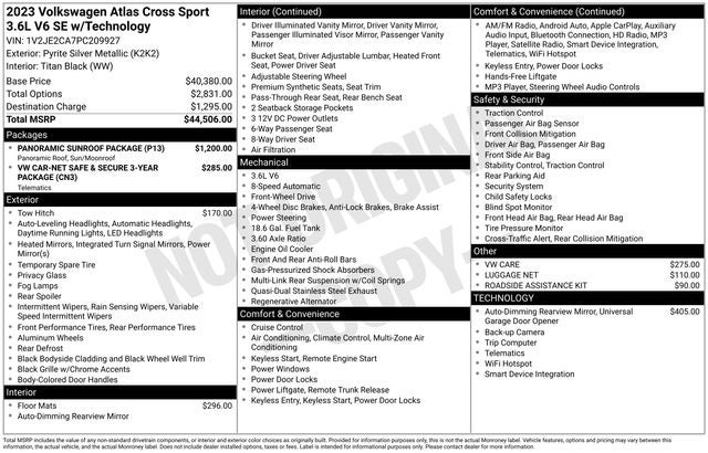 2023 Volkswagen Atlas Cross Sport 3.6L V6 SE w/Technology