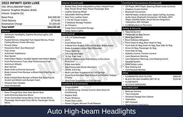 2022 INFINITI QX50 LUXE