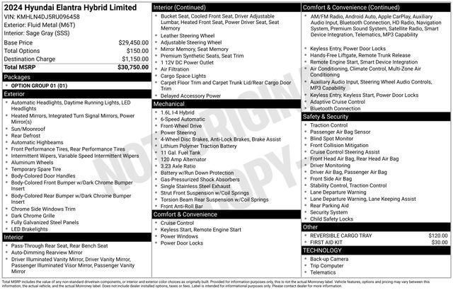 2024 Hyundai Elantra Hybrid Limited