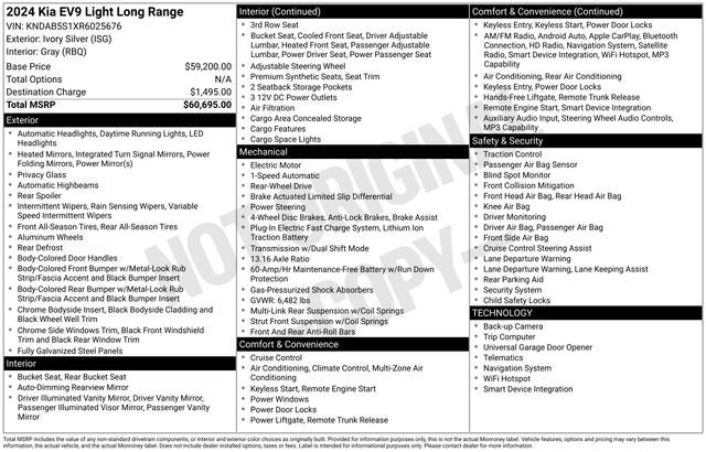 2024 Kia EV9 Light Long Range
