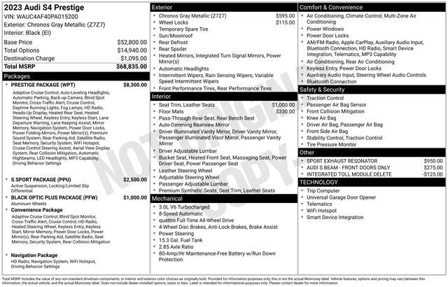 2023 Audi S4 3.0T Prestige quattro