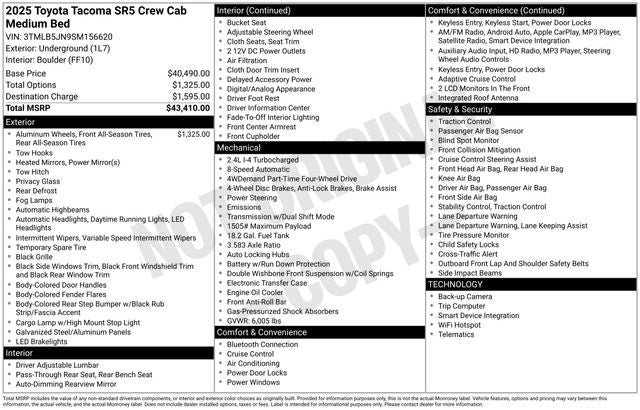 2025 Toyota Tacoma SR5